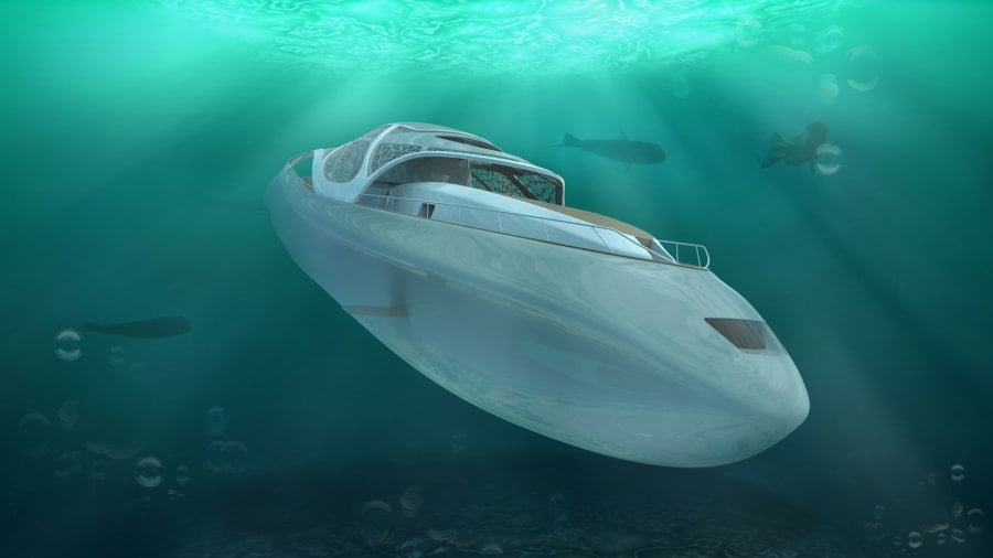 Vanvittig James Bond gadget- Luksusyacht forvandler sig til ubåd